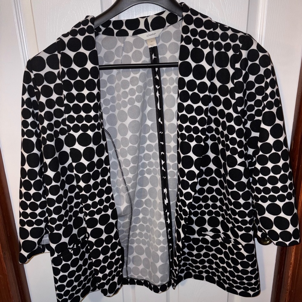 CJ Banks Monochrome Polka Dot Jacket